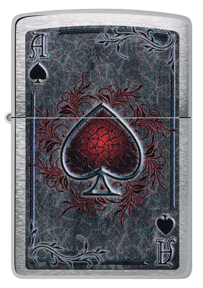 Zippo Ace of Spades, Brushed Chrome Lighter #47185