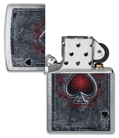 Zippo Ace of Spades, Brushed Chrome Lighter #47185