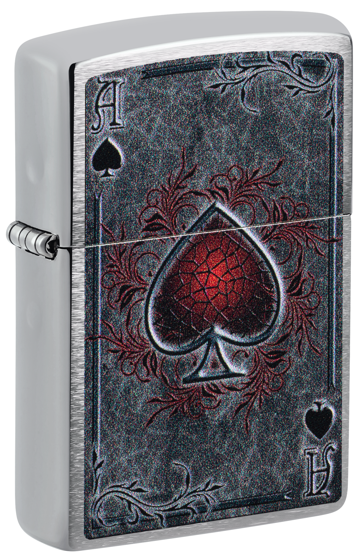 Zippo Ace of Spades, Brushed Chrome Lighter #47185