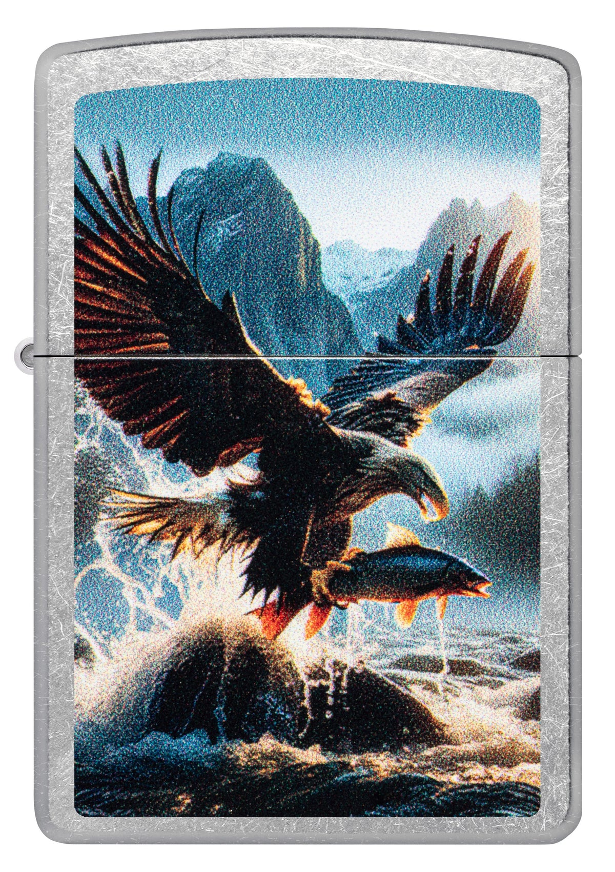 Zippo Eagle and Fish Artwork, Street Chrome Lighter #47188