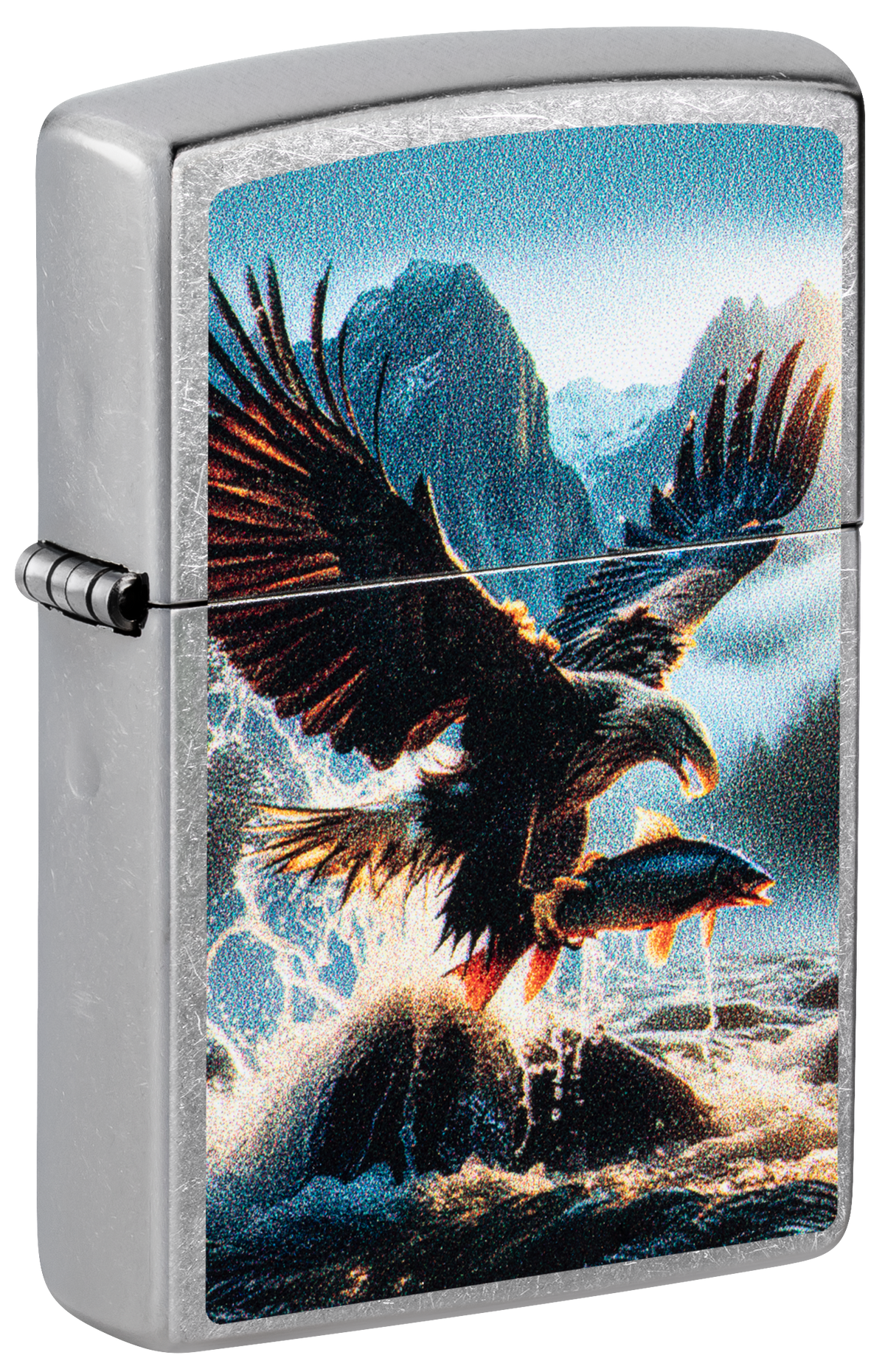Zippo Eagle and Fish Artwork, Street Chrome Lighter #47188