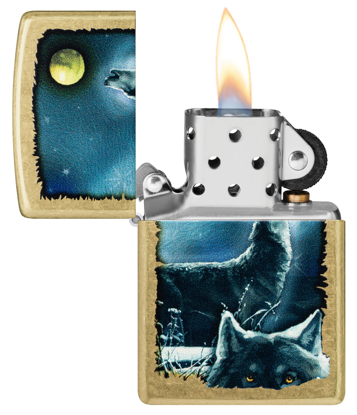 Zippo Howling Wolves, Street Brass Lighter #47189