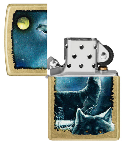 Zippo Howling Wolves, Street Brass Lighter #47189