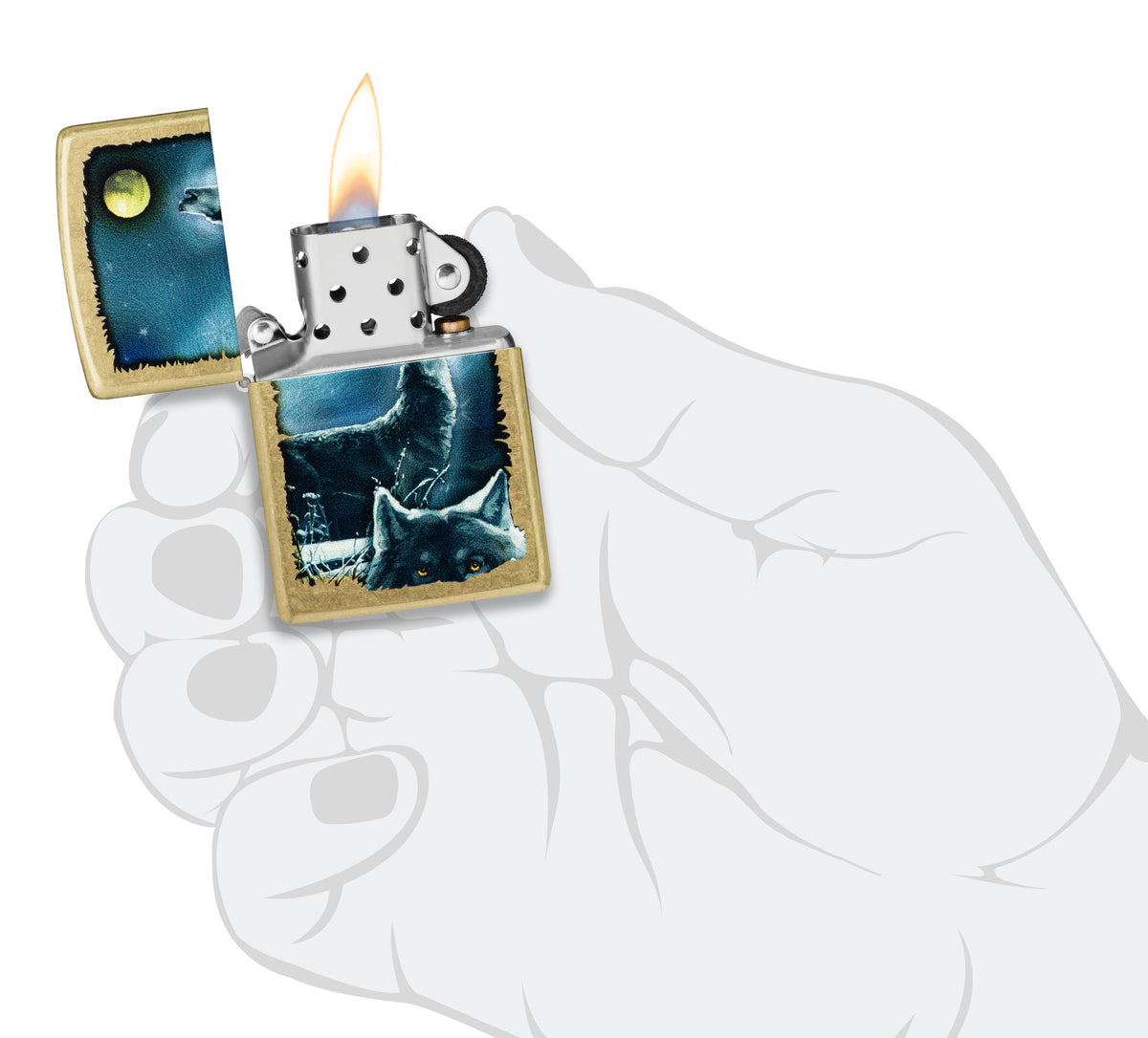 Zippo Howling Wolves, Street Brass Lighter #47189