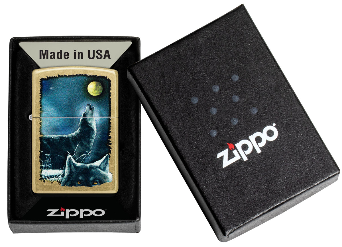 Zippo Howling Wolves, Street Brass Lighter #47189