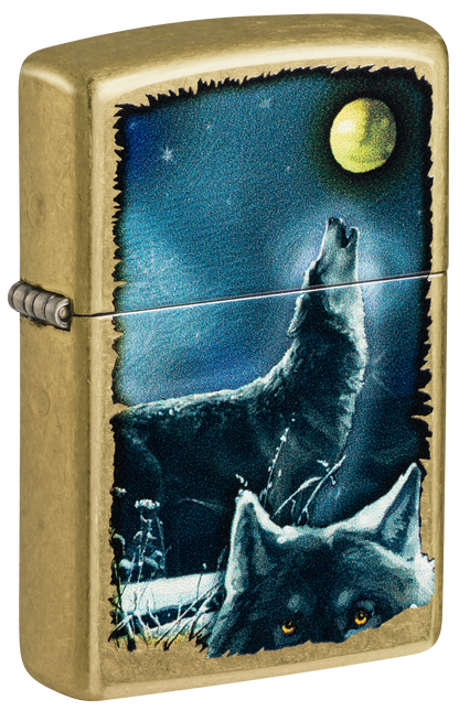 Zippo Howling Wolves, Street Brass Lighter #47189