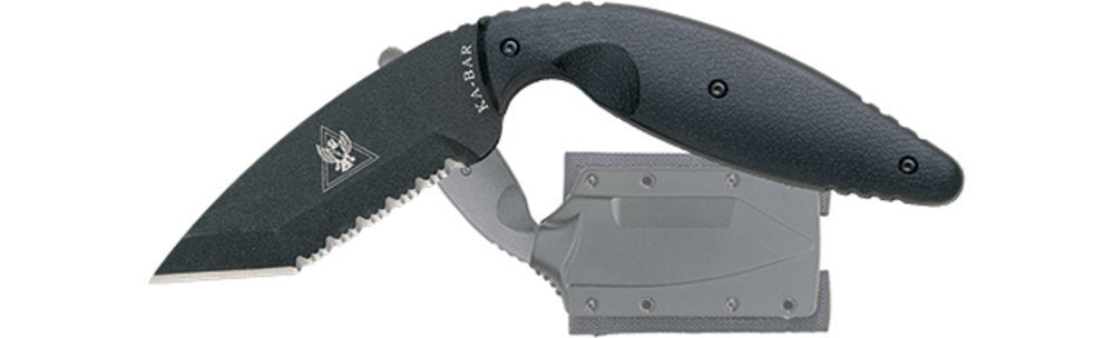 Ka-Bar Large TDI Knife, Serrated + Molle Compatible Plastic Sheath #1485