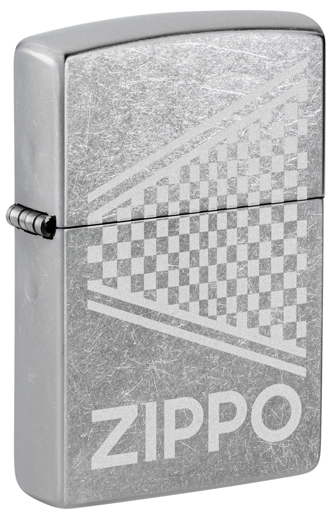 Zippo Checked Zippo Design, Street Chrome Lighter #48492