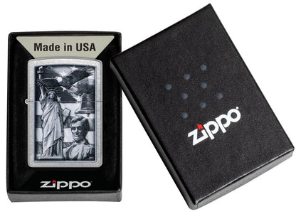 Zippo American Icons Collage, Street Chrome Lighter #49484