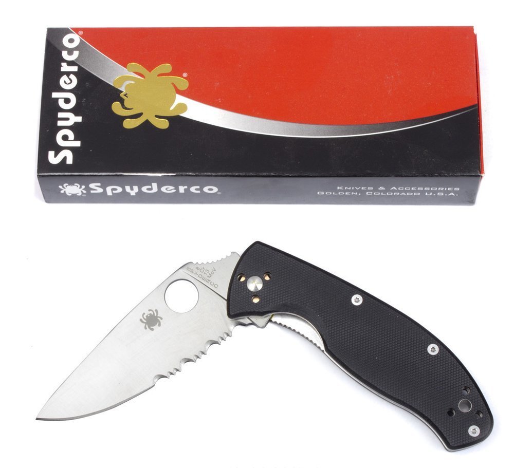 Spyderco Tenacious Folding Knife, 8CR13MOV Steel, G10 Handle #C122GPS