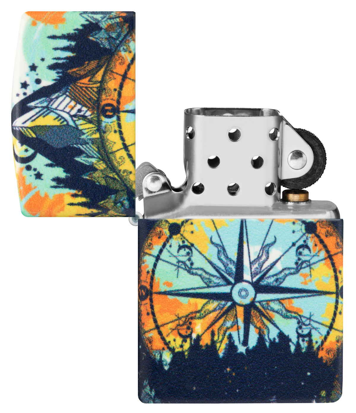 Zippo Compass Design, Glow-in-the-Dark Green Lighter #49805