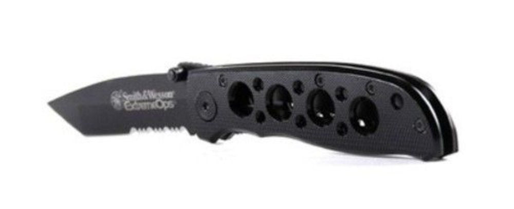 Smith & Wesson Extreme Ops Ambidextrous Folding Knife, 4.1" Black Tanto #CK5TBS