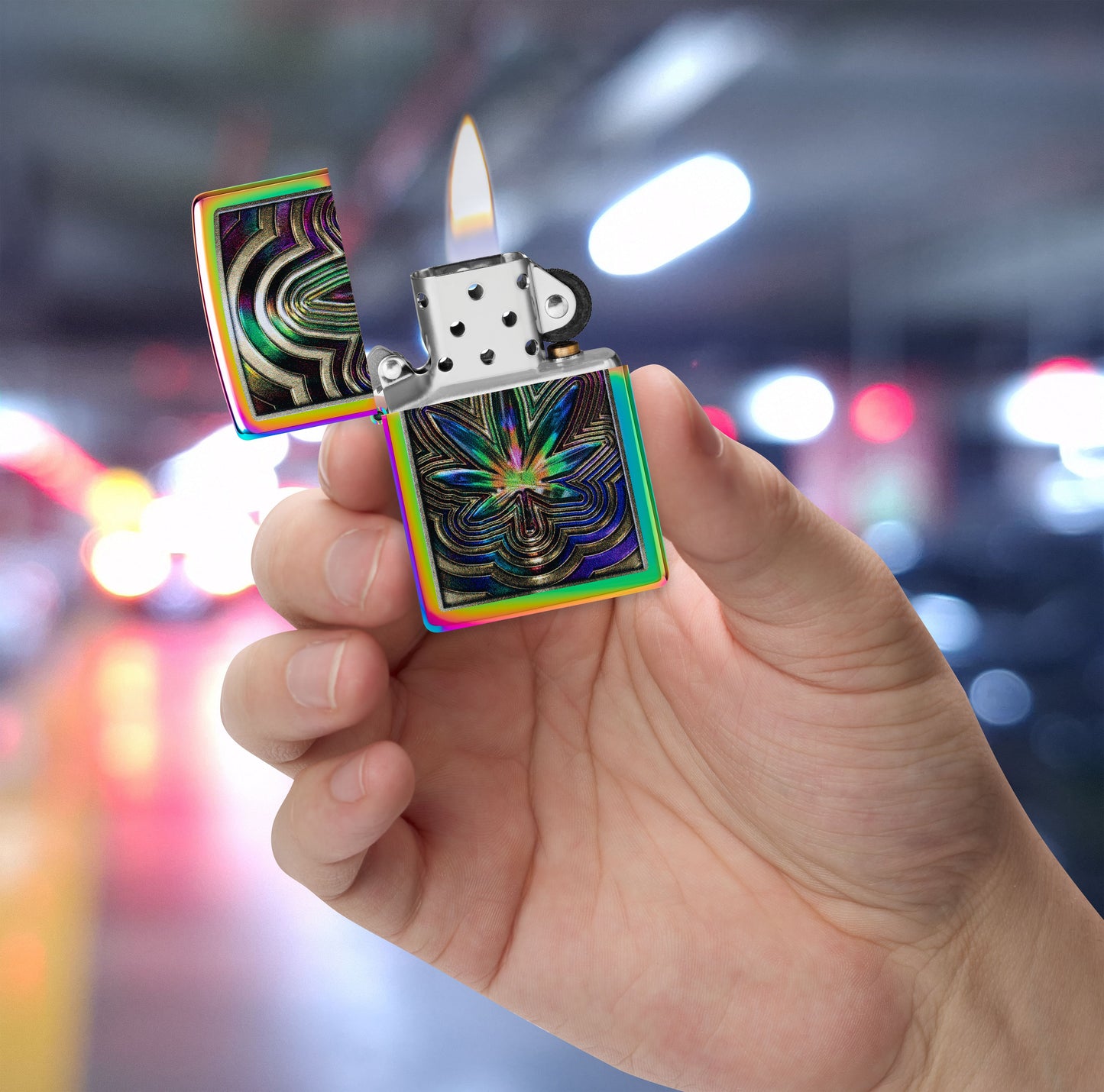 Zippo Iridescent Leaf, Multi Color Lighter #47271