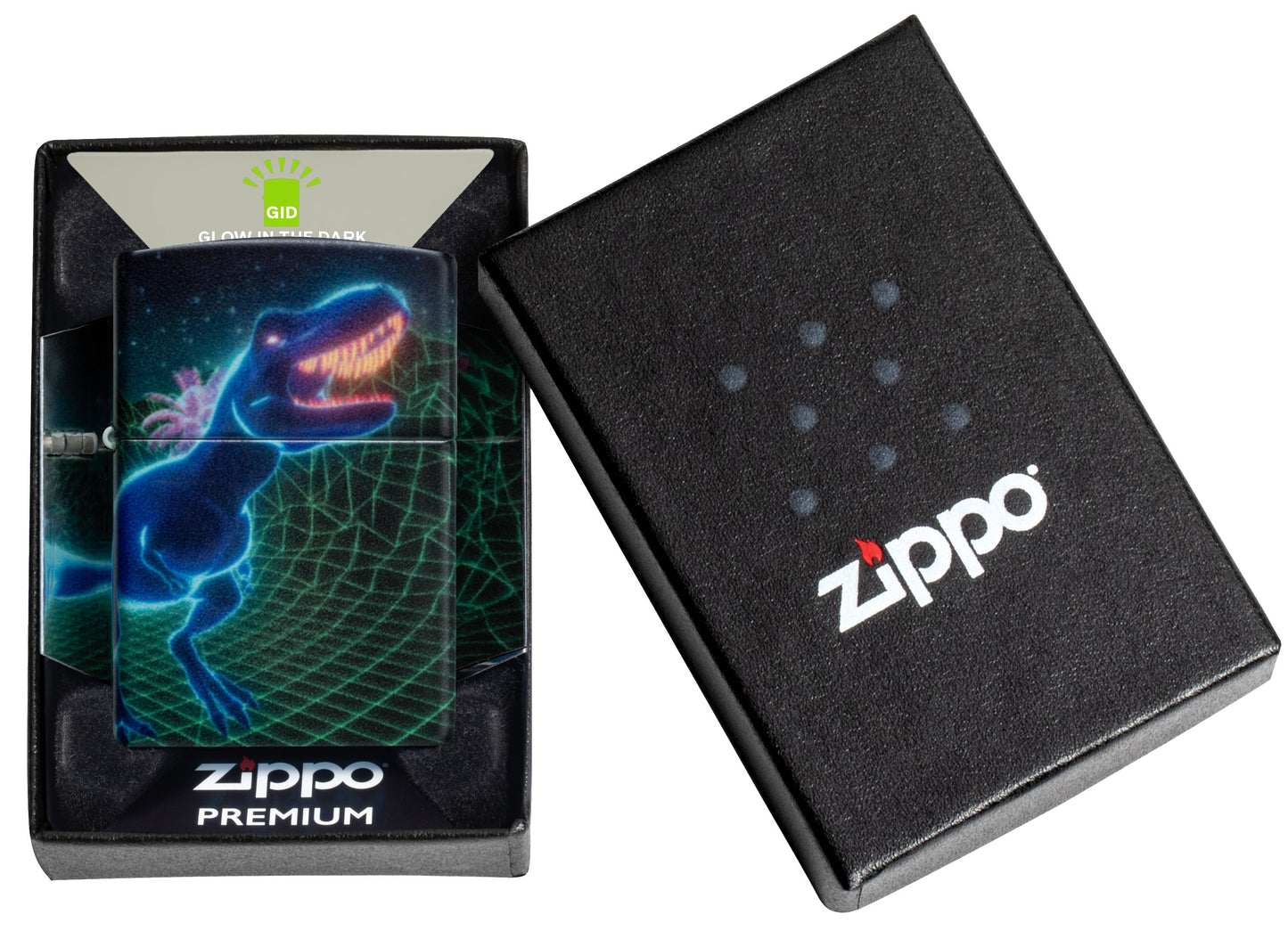 Zippo Cyberpunk Dinosaur Glow in the Dark 540 Lighter #46701