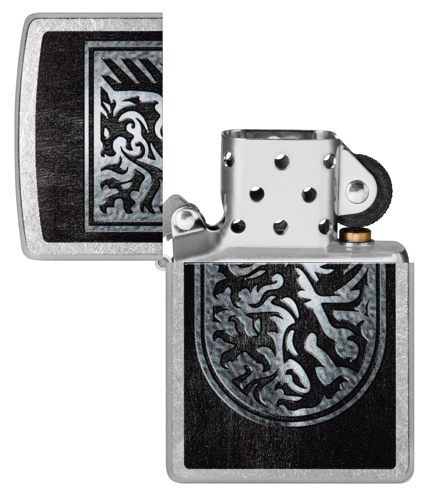 Zippo Medieval Dragon Logo, Street Chrome Lighter #48730