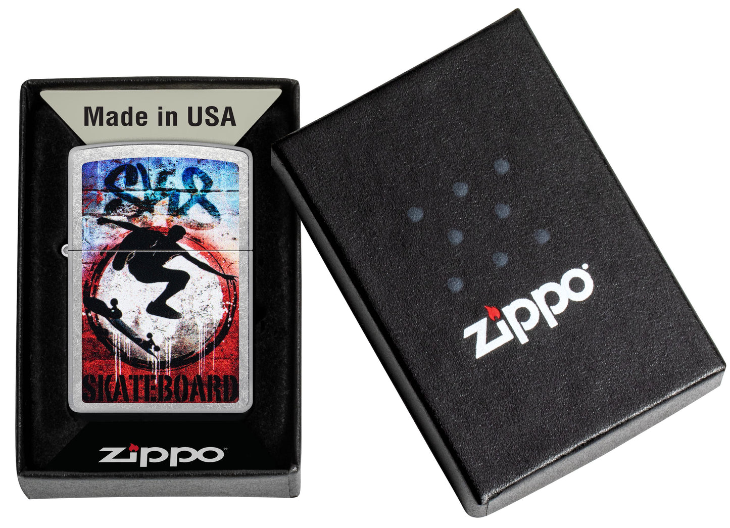 Zippo Skateboard Graffiti Art, Street Chrome Lighter #47182