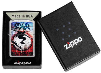 Zippo Skateboard Graffiti Art, Street Chrome Lighter #47182