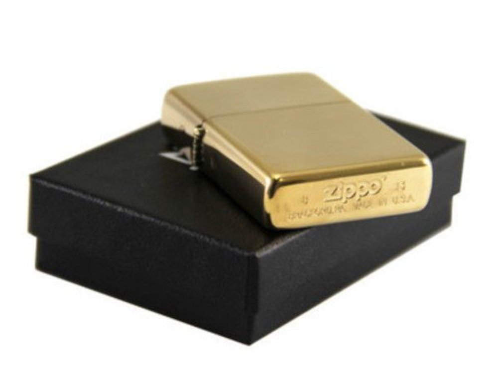 Zippo Classic High Polish Brass, Good For Engraving, Genuine Zippo Lighter #254B