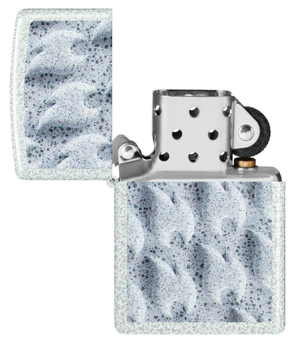 Zippo Frozen Flames Design, Glacier Finish Lighter #46599