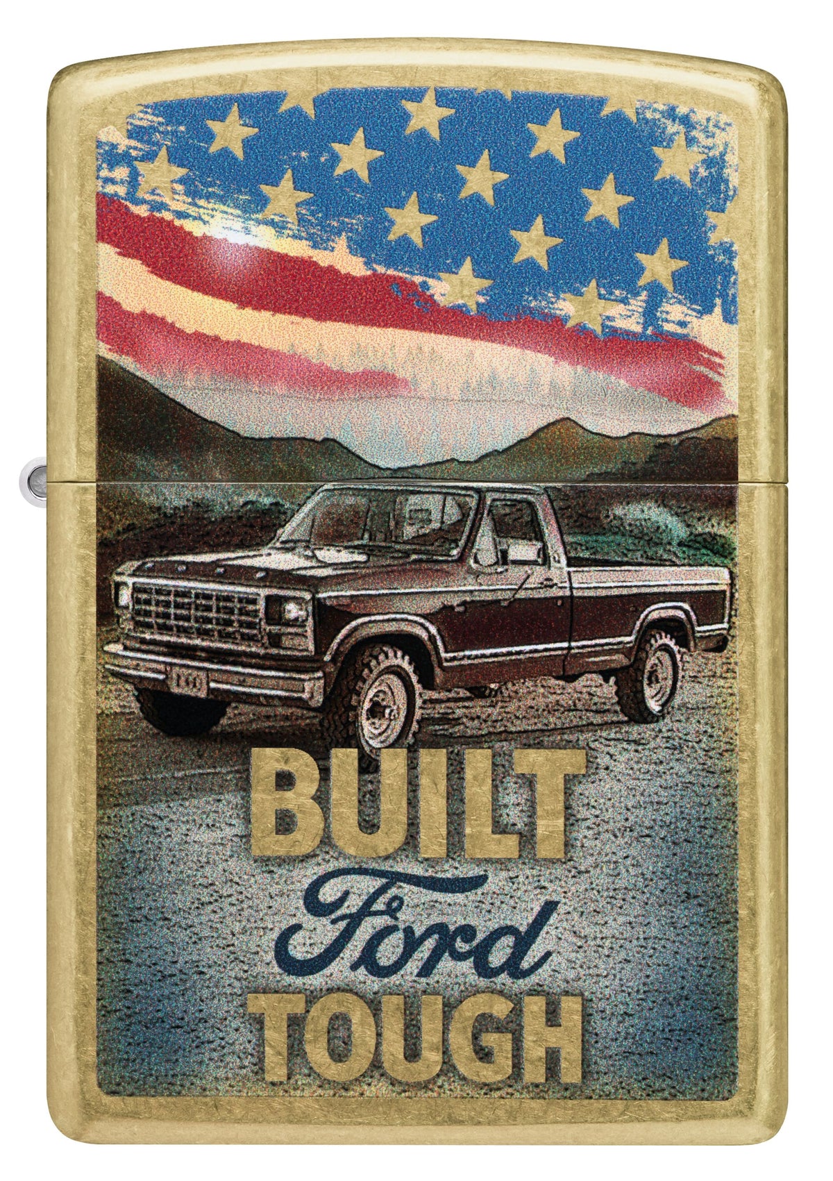 Zippo Ford Built Tough, Street Brass Lighter #47398