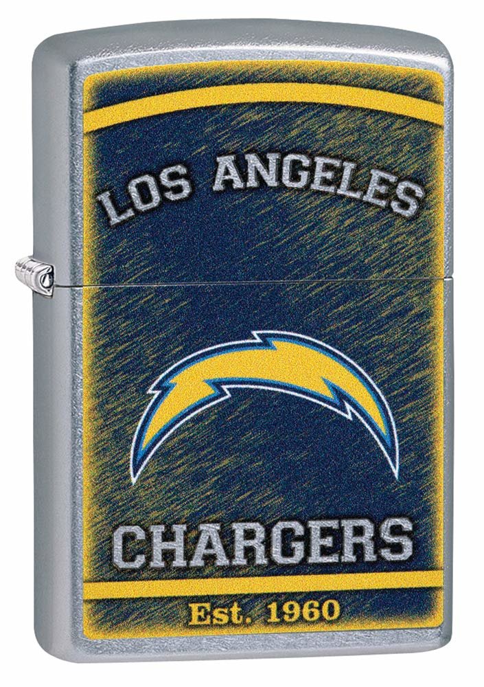 Zippo NFL Los Angeles Chargers, Street Chrome Finish, Windproof Lighter #29948