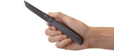 CRKT Helical Black With D2 Blade Steel, 3.5" Plain Edge Blade #K500GKP