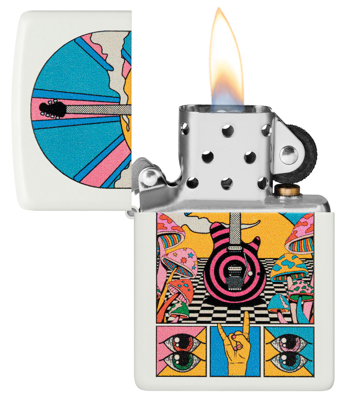 Zippo Retro Music Funky Design, White Matte Lighter #46167