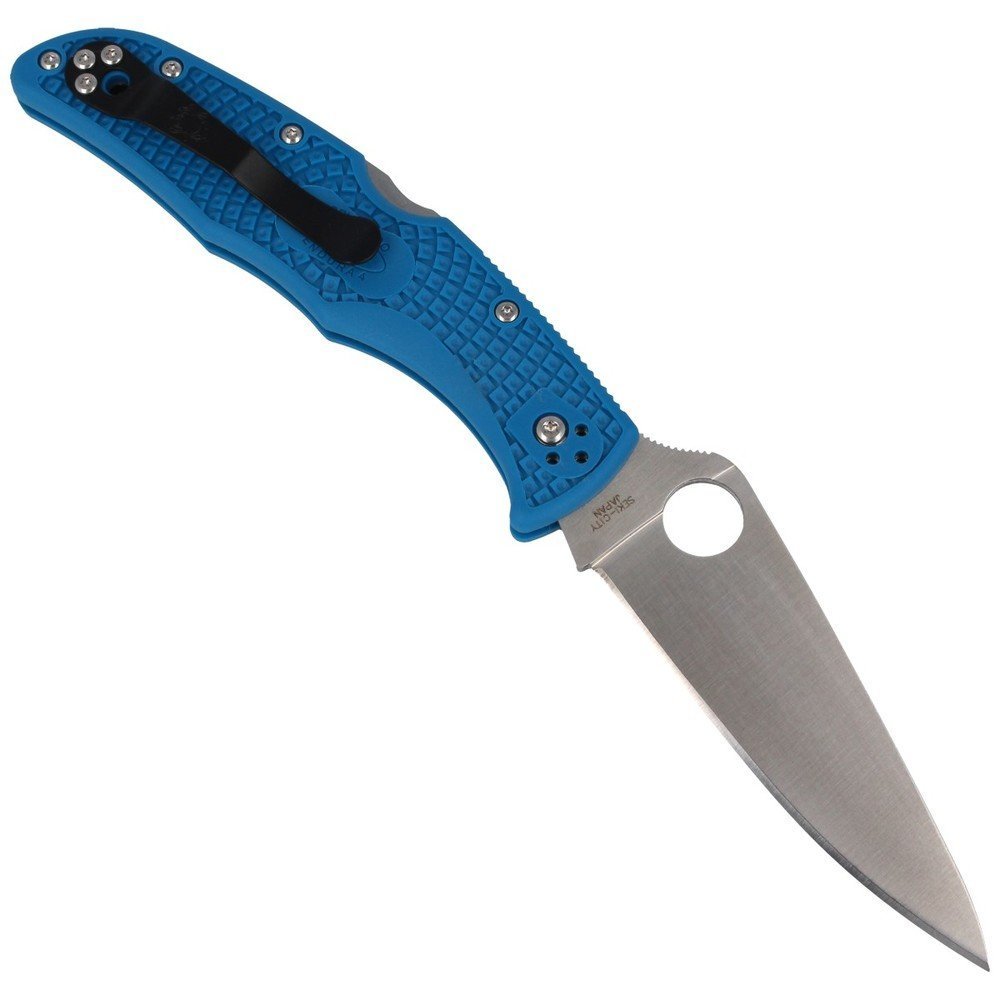 Spyderco Endura VG10 Knife, Flat Ground Blue FRN #C10FPBL