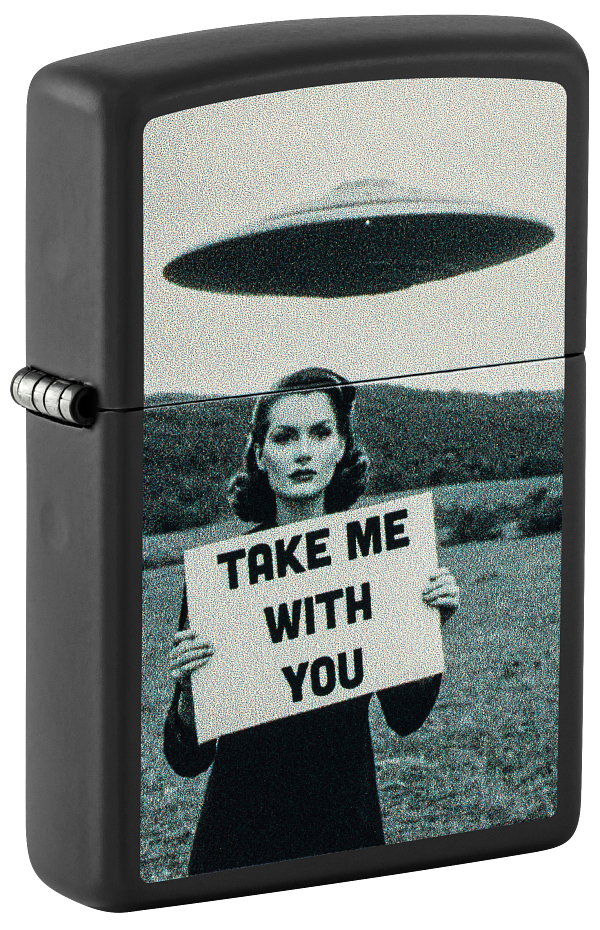 Zippo Take Me With You Design, Black Matte Lighter #47467