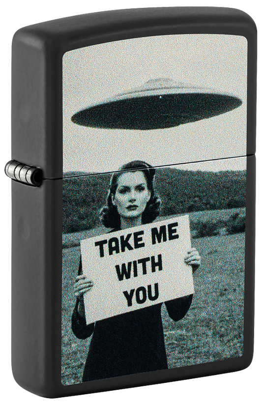 Zippo Take Me With You Design, Black Matte Lighter #47467