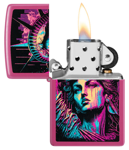 Zippo American Lady Statue of Liberty Design, Frequency Lighter #48916