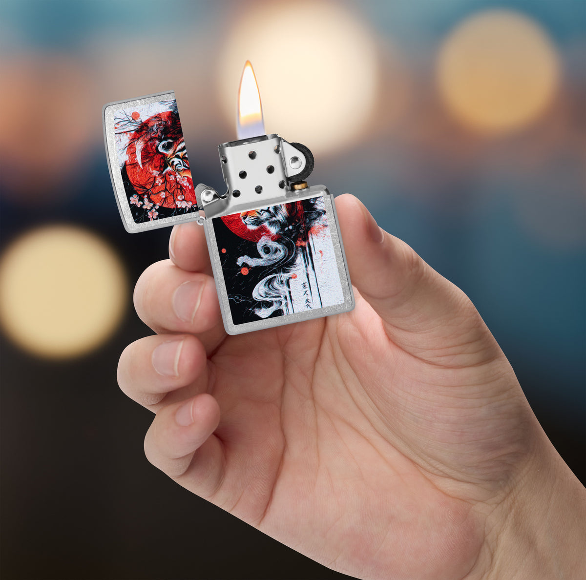 Zippo Tiger Blossom, Street Chrome Lighter #47439