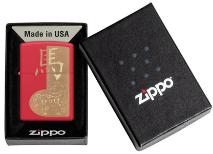 Zippo 2026 Year of the Horse Design Red Matte Lighter #46931