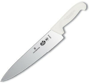 Victorinox Forschner White Fibrox 10" Chef's Knife Partialy Serrated #5.2037.25