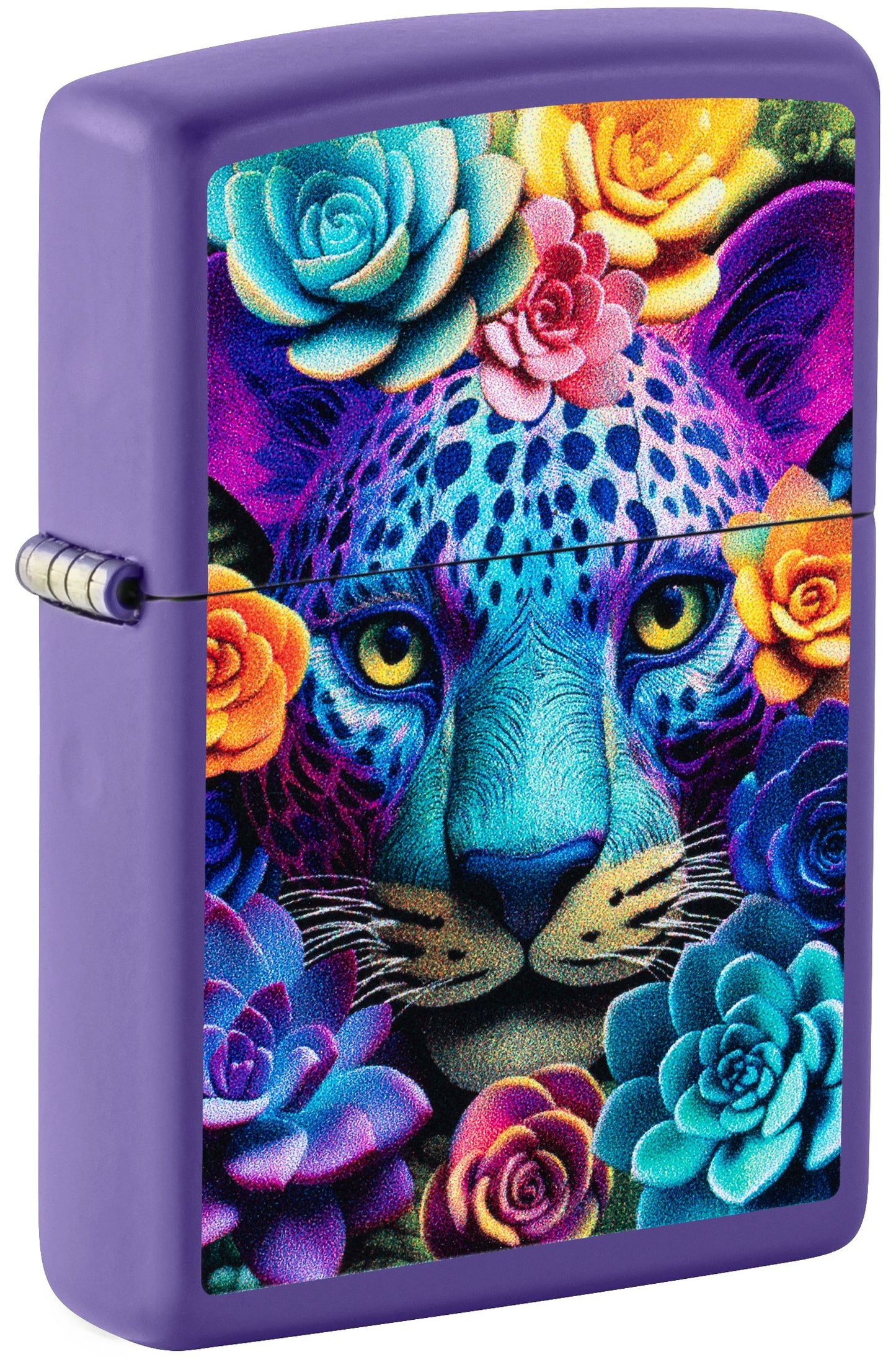 Zippo Leopard Roses, Purple Matte Lighter #47449