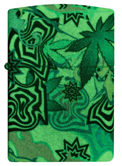 Zippo Abstract Cannabis Design, Glow in the Dark 540 Lighter #46562