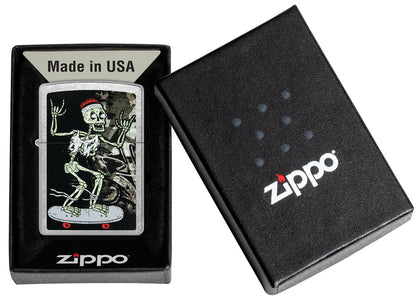 Zippo Skateboard Skeleton Design, Street Chrome Lighter #48911