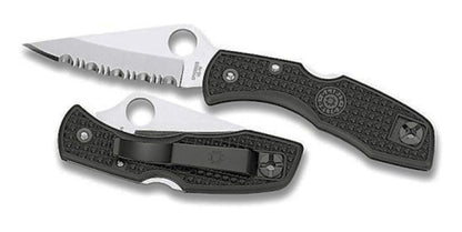 Spyderco Delica 4 Knife, Combo Blade, FRN Handle, Black #C11PSBK