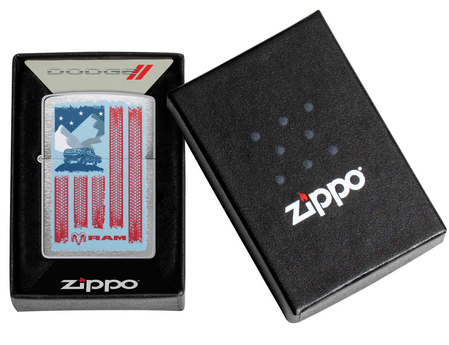 Zippo Ram, Brushed Chrome Lighter #47407