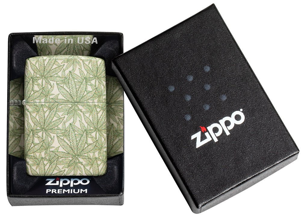 Zippo Cannabis Leaf Design, 540° Matte Finish Windproof Lighter #49804