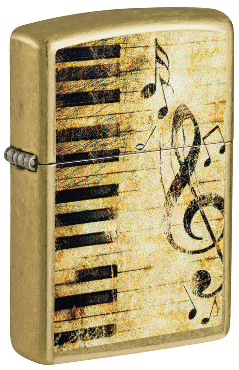 Zippo Nothing but Treble Design, Street Brass Finish Lighter #46712