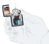 Zippo Luck Playing Card Queen Design, Navy Matte Lighter #48723