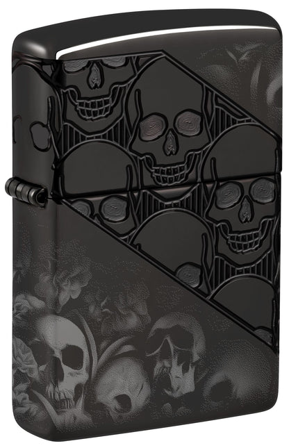 Zippo Horror Goth 360 High Polish Black Armor Lighter #46751