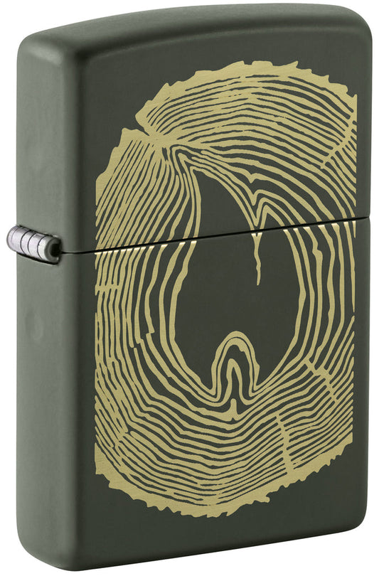 Zippo Wood Ring Design, Green Matte Lighter #48959