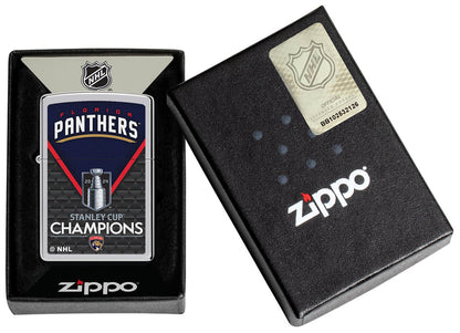 Zippo NHL 2024 Stanley Cup Champions Florida Panthers, High Polish Chrome Lighter #46370