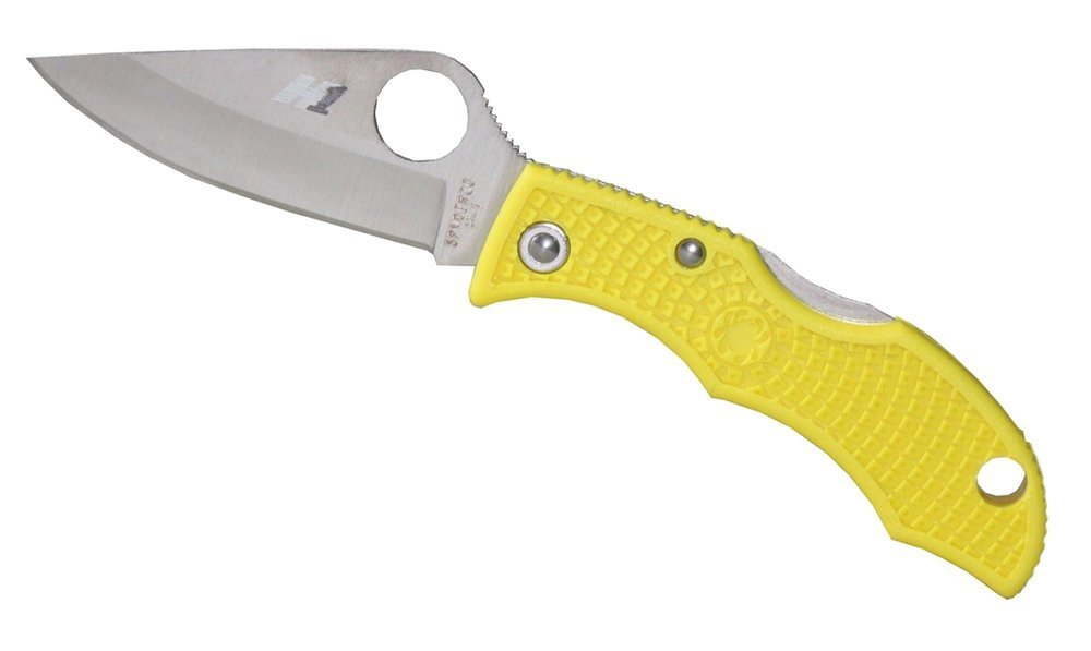 Spyderco Ladybug 3 Salt Knife, Folding Plain Blade, FRN Handle, Yellow #LYLP3