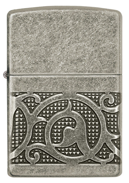 Zippo Pattern Design, Armor Antique Silver MultiCut Lighter #49290