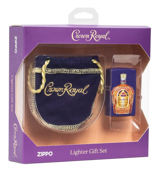 Zippo Crown Royal Purple Matte Lighter + Small Pouch Gift Set #49661