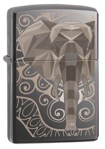 Zippo Elephant Fancy Fill Design, Black Ice Finish Lighter #49074