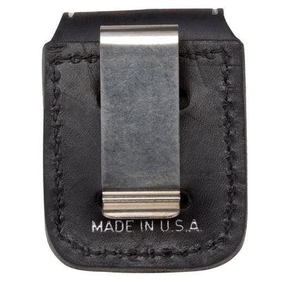 Zippo Clip-On Black Leather Pouch, For Zippo Lighters, Metal Belt Clip LPCBK #67012